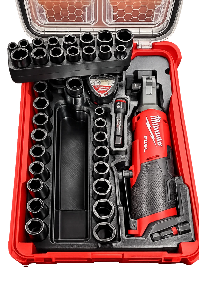 Rugged Print Milwaukee M12 FUEL ratchet and socket set insert, compatible with Milwaukee PACKOUT 48-22-8435
