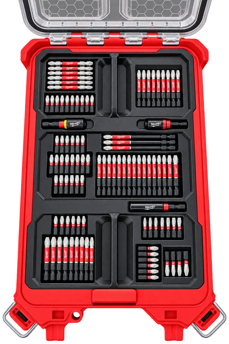 Rugged Print Milwaukee 100-piece bit kit insert, compatible with Milwaukee PACKOUT 48-22-8436